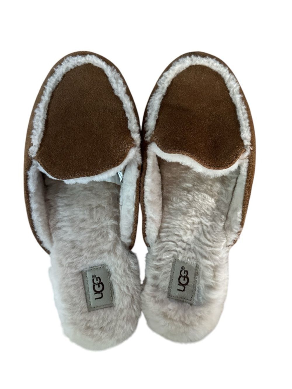 UGG  Chestnut Brown Faux-Shearling Slide Slippers EUC